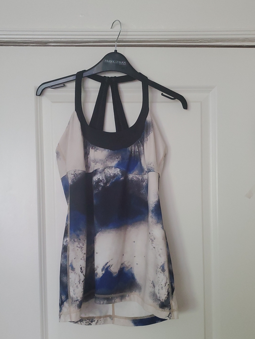 lululemon athletica Blue, Black and White Abstract Strappy Tank